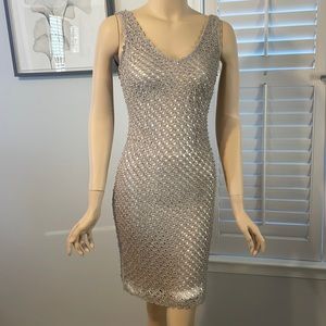 STUNNING VINTAGE crochet and beaded cocktail dress - Small